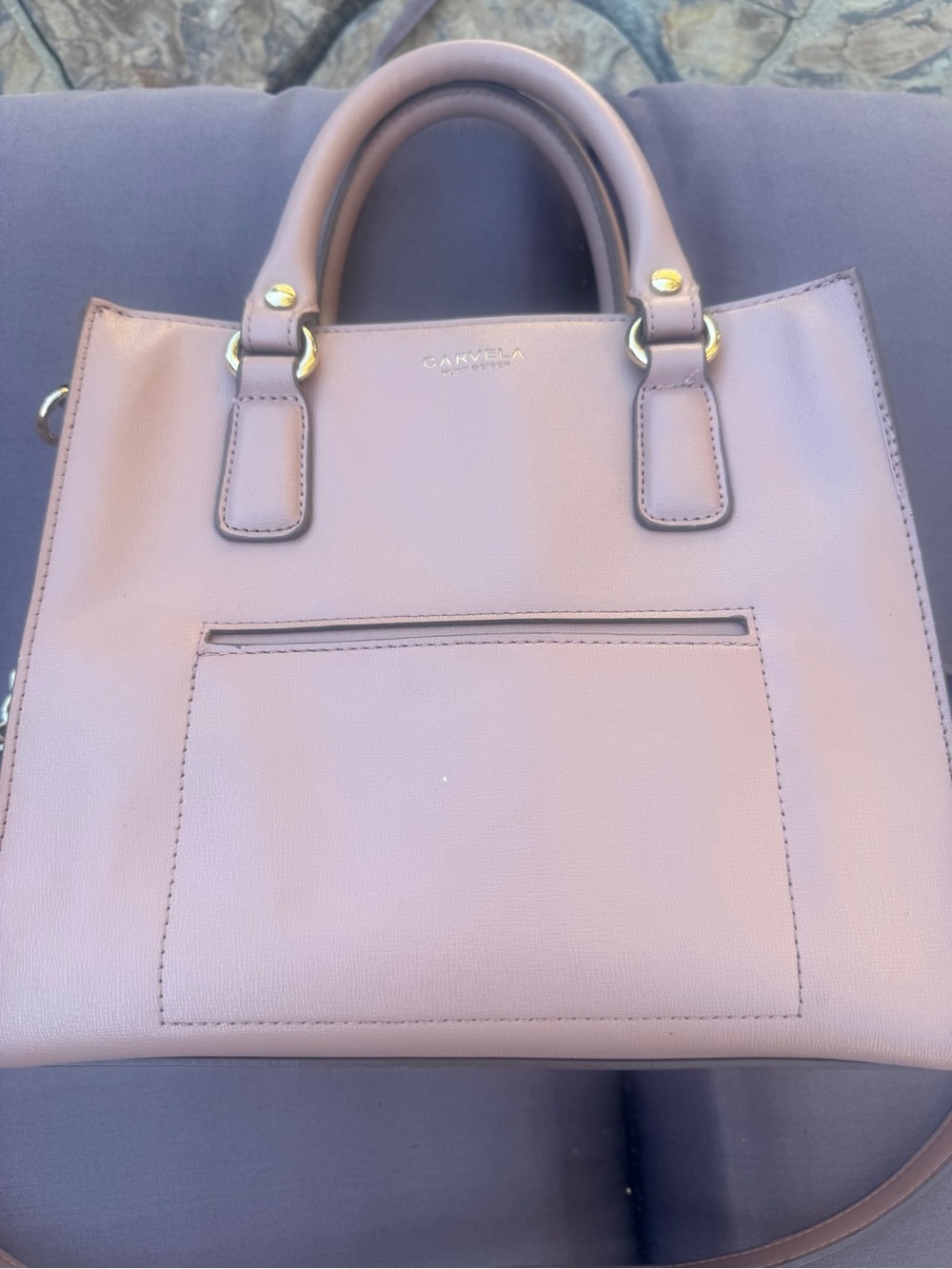 Carvela Kurt Geiger Mauve Pink Structured Satchel Crossbody Bag GUC - Picture 5 of 16